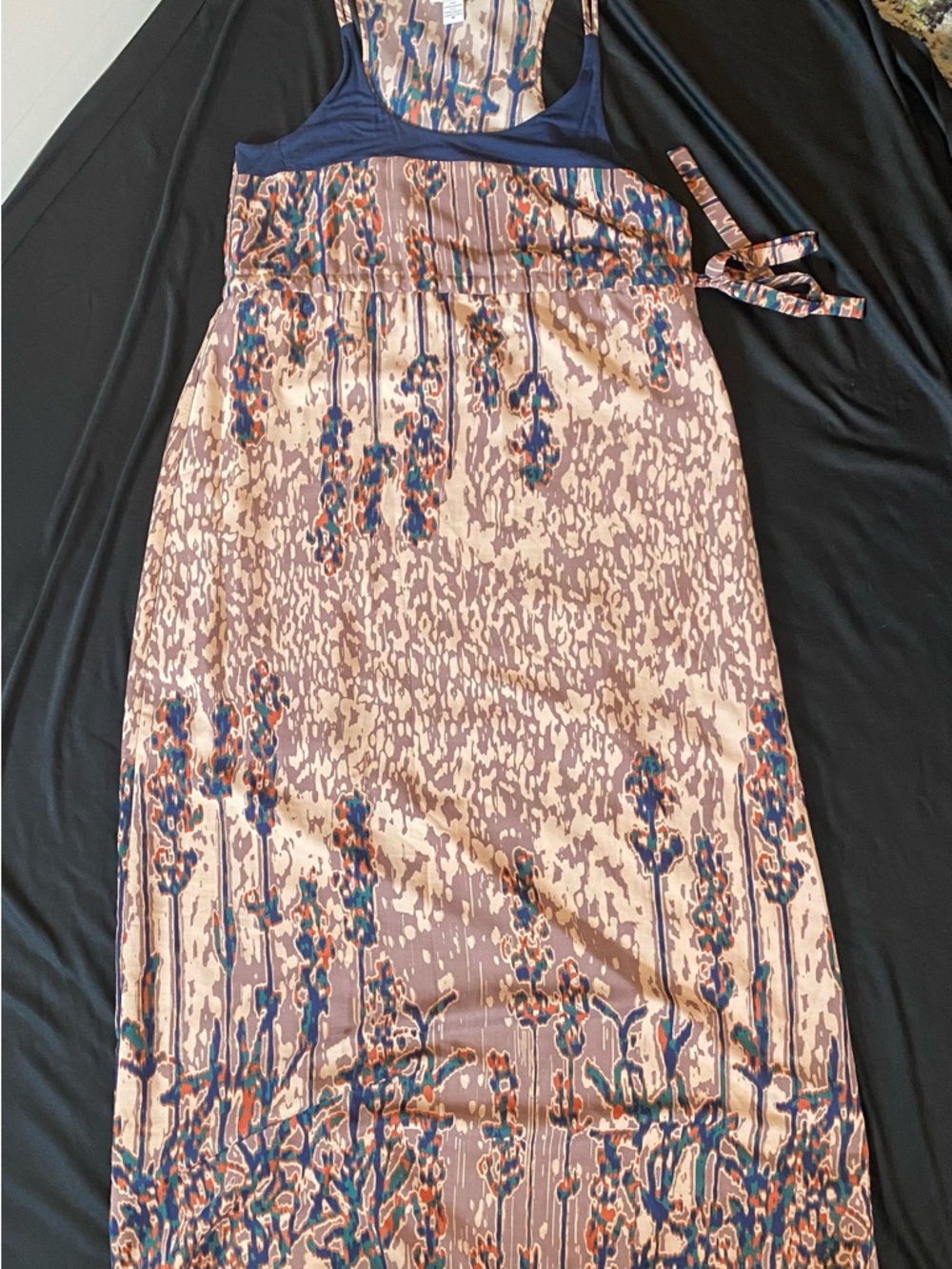 Bar III navy Yoke Brown Patterned Maxi Dress - Picture 4 of 4